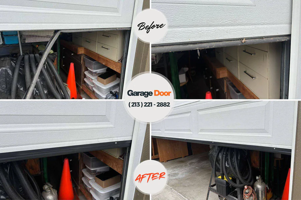 Before and after: garage door repair Ben Avon, PA